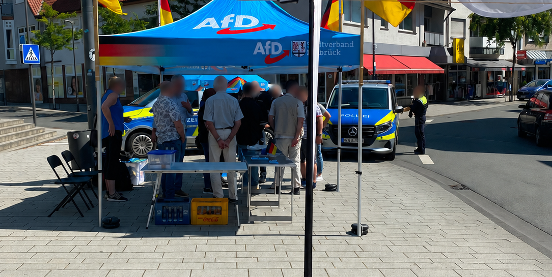 Polizeieinsatz am AfD Stand in Delbrück